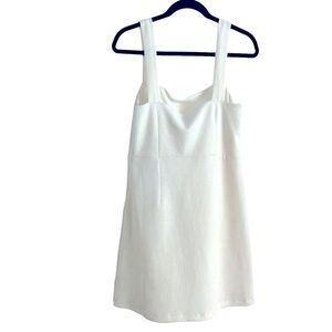 •EUC Urban Outfitters Classic White Dress Side Zipper Wide Straps Textured Large